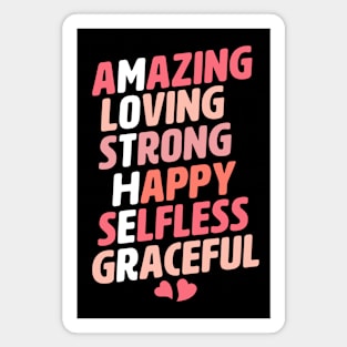 Mother Acronym Amazing Loving Strong Happy Selfless Graceful Magnet